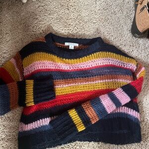 Favlux cropped multicolor sweater. Blue yellow red navy pink! Never worn!